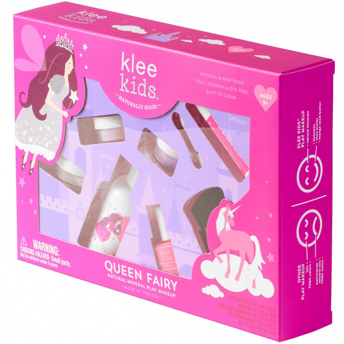 Queen Fairy Klee Kids Natural Mineral Play Makeup Set (8 Piece Deluxe