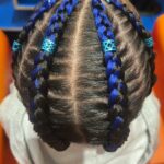 Cornrow Braids For Girls: 4 rows with Color Extension