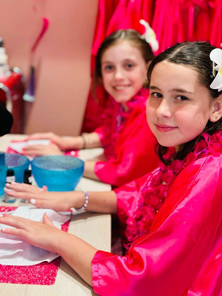 Girls enjoying mini manicures