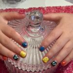 Nail Polish with Stickers and Glitters